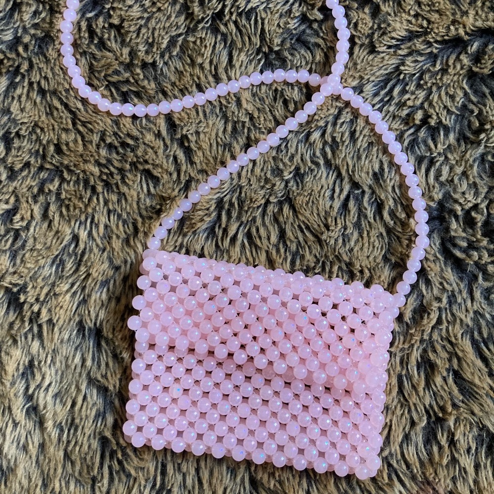 Soft pink candy pearl mini purse
